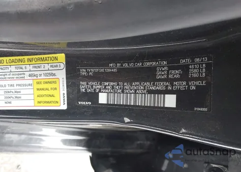 2014 Volvo S60 T5 from USA, damaged, VIN YV1612FSXE1284485